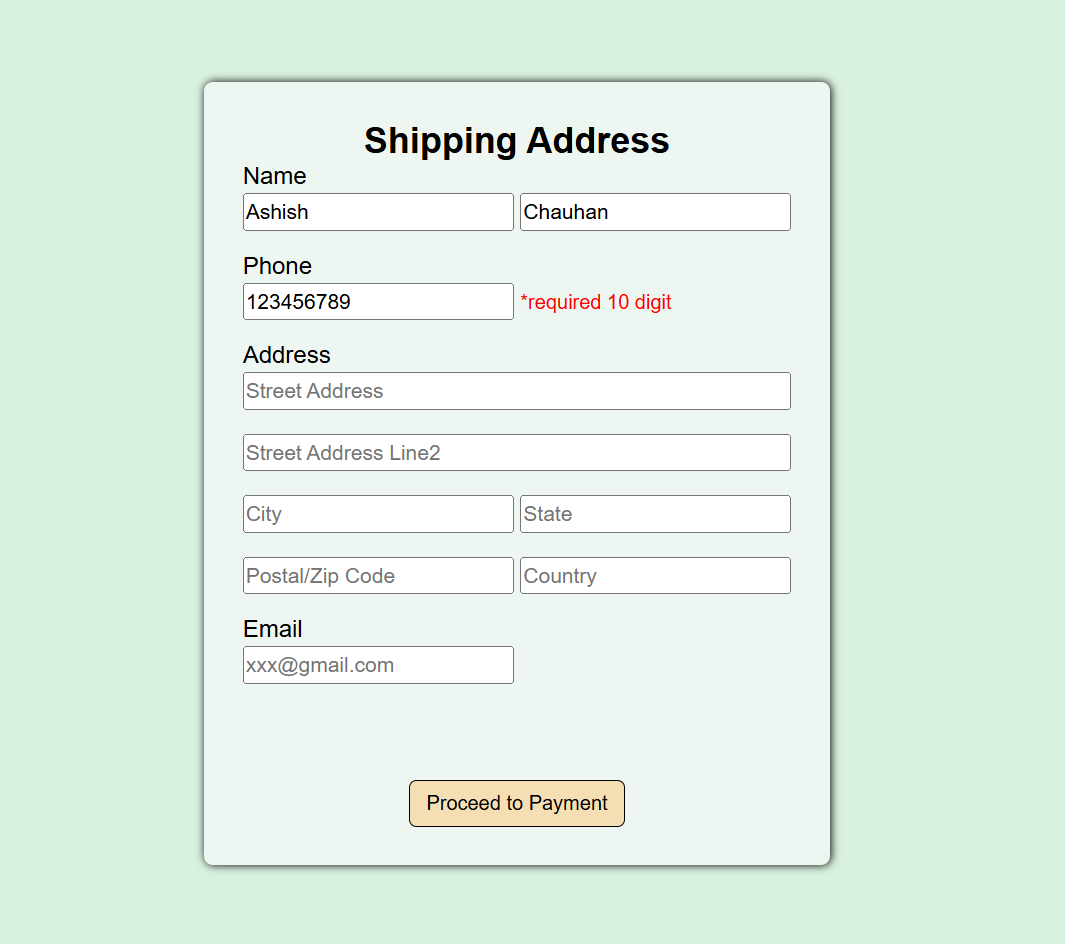 validate form